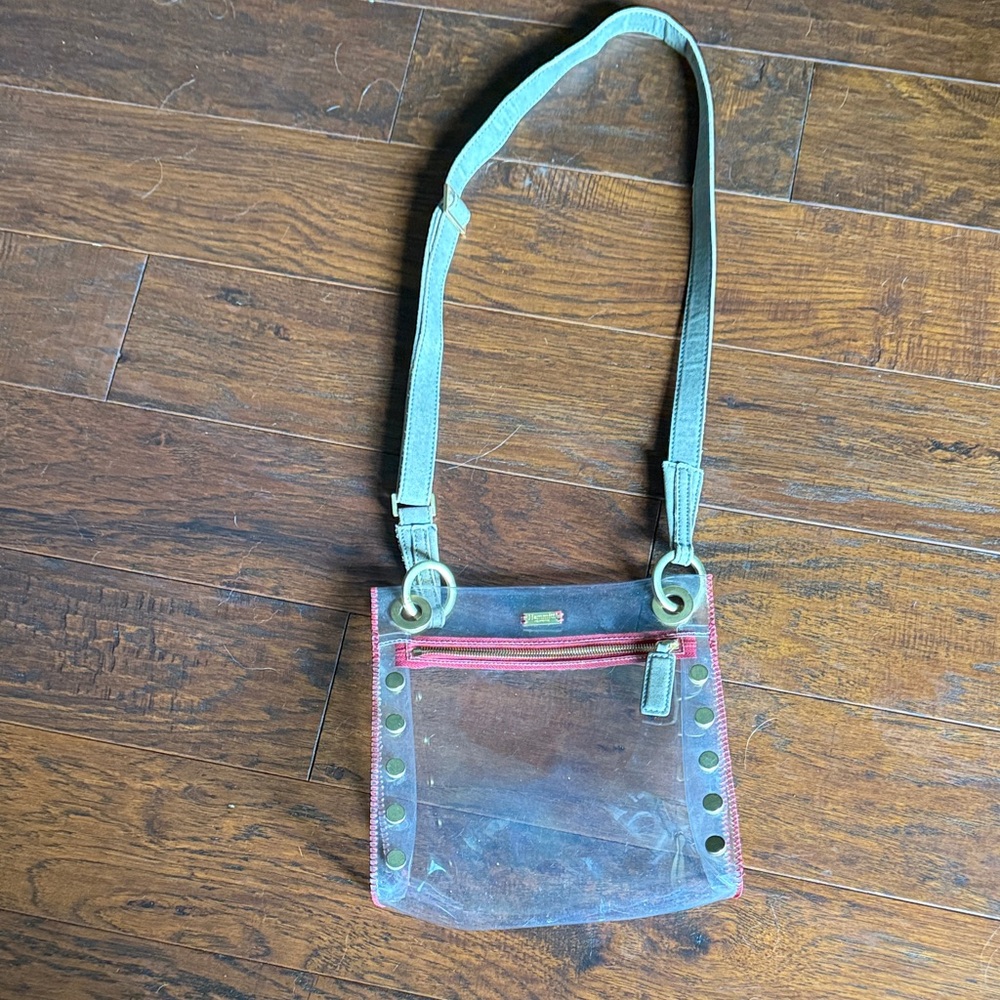 Hammitt Tony MD Transparent Crossbody Bag with Red Trim